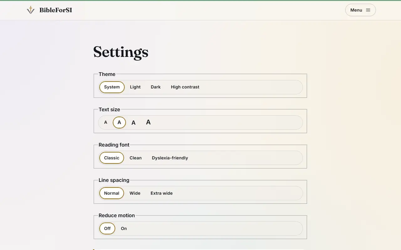 Screenshot: Readable for everyone