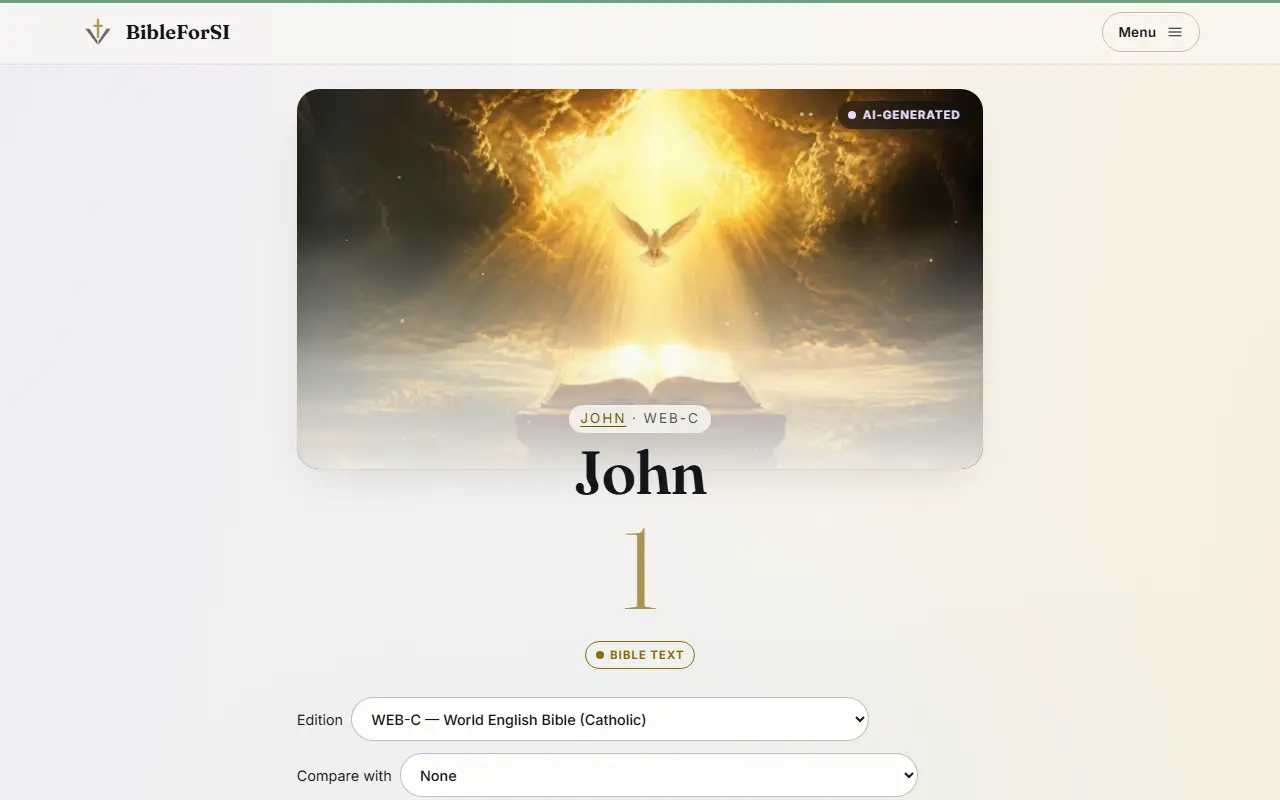 Screenshot: A calm, beautiful reader